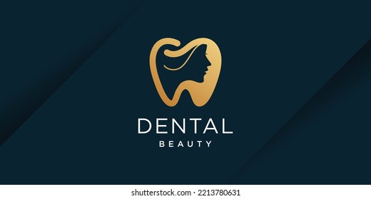 Dental beauty logo design with creative concept