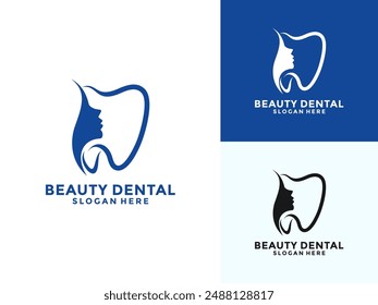 Dental beauty logo design vector, dental clinic tooth logo design template