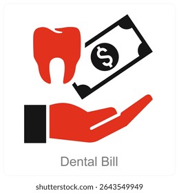 Projeto de conceito de ícone de vetor de conta dentária