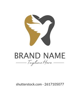 Dental Bird Logo design vector, simple dental logo