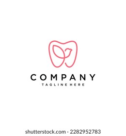 Dental bird logo tooth abstract design vector	