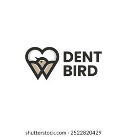 Diseño de logotipo de Vector de pájaro dental