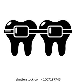Dental brace icon. Simple illustration of dental brace vector icon for web