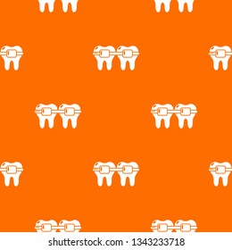 Dental brace pattern vector orange for any web design best