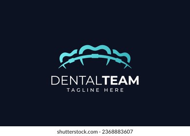 dental braces clinic team modern concept logo design template