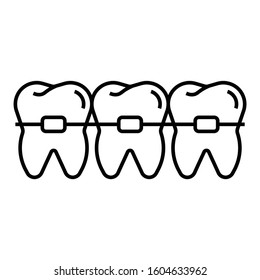 Dental Braces Design, Teeth Alignment Concept Vector Icon design