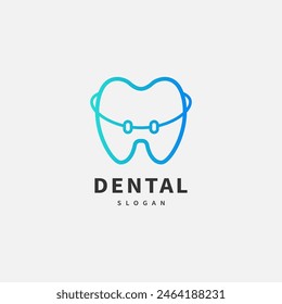 dental braces icon logo design illustration