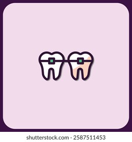 Dental Braces Icon: A Modern Orthodontic Illustration