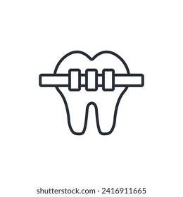 Dental braces icon. vector.Editable stroke.linear style sign for use web design,logo.Symbol illustration.