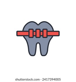 Dental braces icon. vector.Editable stroke.linear style sign for use web design,logo.Symbol illustration.