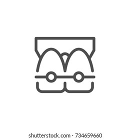 Dental braces line icon