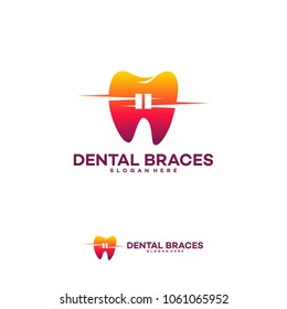 Dental braces logo designs concept, Health Dental Logo designs vector