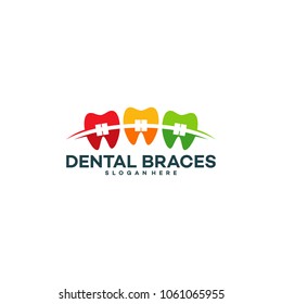 Dental braces logo designs concept, Health Dental Logo designs vector