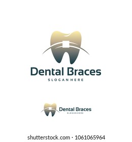 Dental braces logo designs concept, Health Dental Logo designs vector