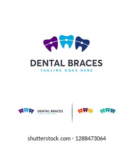 Dental Braces logo designs concept vector, Dental Care logo template