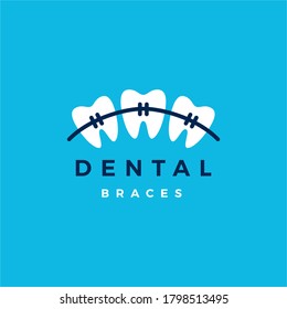 dental braces logo vector icon illustration