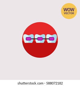 Dental Braces Vector Icon