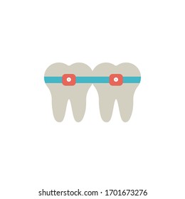 dental bracket icon vector illustration flat style design. isolated on white background