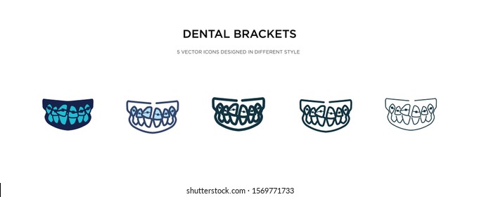 dental brackets icon in different style vector illustration. two colored and black dental brackets vector icons designed in filled, outline, line and stroke style can be used for web, mobile, ui