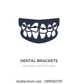 dental brackets icon on white background. Simple element illustration from Dentist concept. dental brackets icon symbol design.