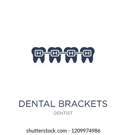 Dental Brackets icon. Trendy flat vector Dental Brackets icon on white background from Dentist collection, vector illustration can be use for web and mobile, eps10