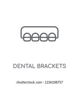 Dental Brackets linear icon. Modern outline Dental Brackets logo concept on white background from Dentist collection. Suitable for use on web apps, mobile apps and print media.