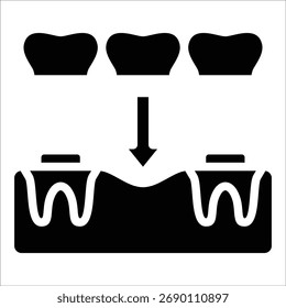 Dentalbrücke Icon-Element für Design