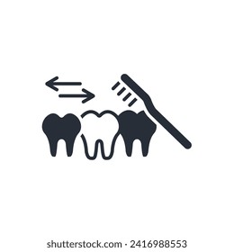 icono de cepillado dental. vector.Curso editable.Signo de estilo lineal para uso de diseño web,logotipo.Ilustración de símbolo.