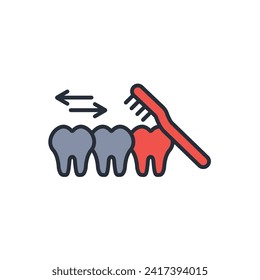 dental brushing icon. vector.Editable stroke.linear style sign for use web design,logo.Symbol illustration.