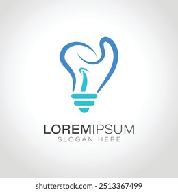 Plantilla de diseño moderno de Vector de logotipo de bombilla dental