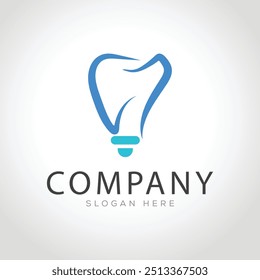 Modelo de design moderno do vetor de logotipo da lâmpada dentária 