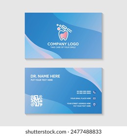 Dental business card template use in presentation for company or clinic. dental health concept. medical health and dentistry concept. vector design.