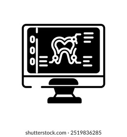 Icono de glifo de software CAD dental, Ilustración vectorial