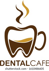 dental cafe logo design concept isolated on white background