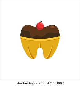 Dental Cake Dentist Healthcare Medical Isolated Logo Vector