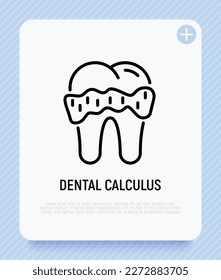 Dental calculus thin line icon. Tartar, gingivitis. Vector illustration.