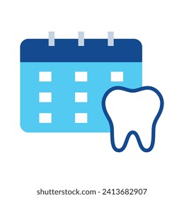 Dental calendar icons, minimalist vector illustration and transparent graphic element. Isolated on white background