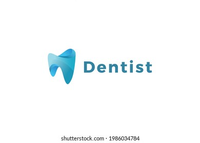 Dental Care 3d Blue Color Dentist Logo