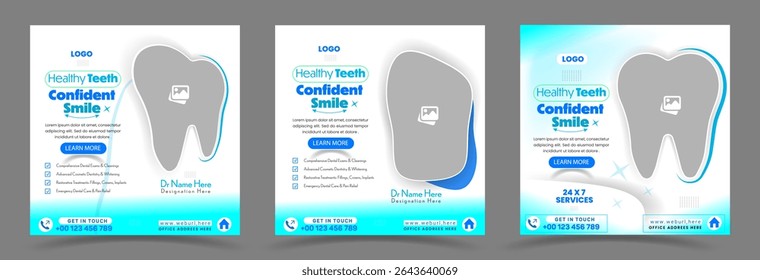 Dental Care Banner Templates, Professional Designs for social media post