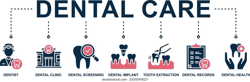 Dental care banner web icon vector illustration concept with icon