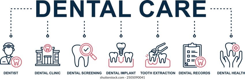 Dental care banner web icon vector illustration concept with icon