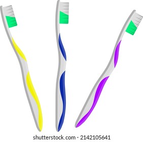 Dental care brushes, illustration, vector on a white background.