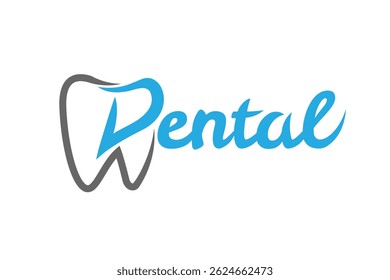 Dental care clean blue teeth logo design vector illustration
