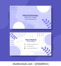 Dental Care and Clinic Card Horizontal Flat Cartoon Hand Drawn Templates Illustration