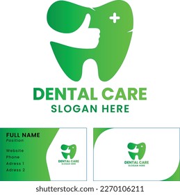 DENTAL CARE CLINIC LOGO WITH GRADIENT GREEN COLOR
