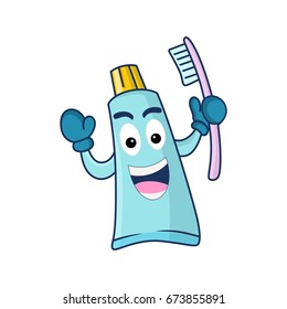 dental care concept cartoon vector .toothbrush and toothpaste