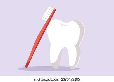 Dental care. Dental concept. Colored flat vector illustration isolated.