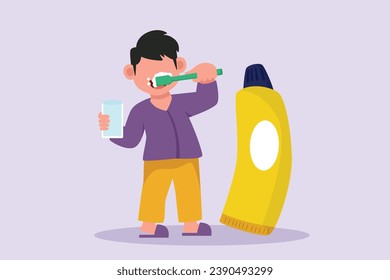 Atención dental. Concepto dental. Ilustración vectorial plana de color aislada.
