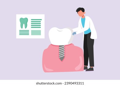 Atención dental. Concepto dental. Ilustración vectorial plana de color aislada.