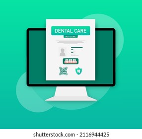 Dental Care Concept. Credit Card Icon. Vector Design. Medical Insurance Card Icon